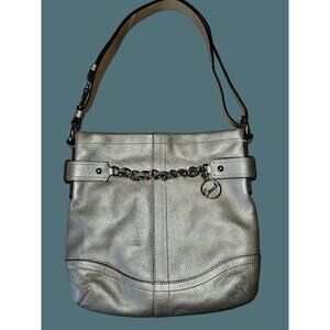 Coach Metallic Pebble Leather Chain Convertible Shoulder/Crossbody Bag